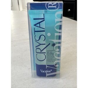 Vacation Crystal SPF 50 Face Gel, Clear Sunscreen, Hydrating & Nourishing, 1.7oz